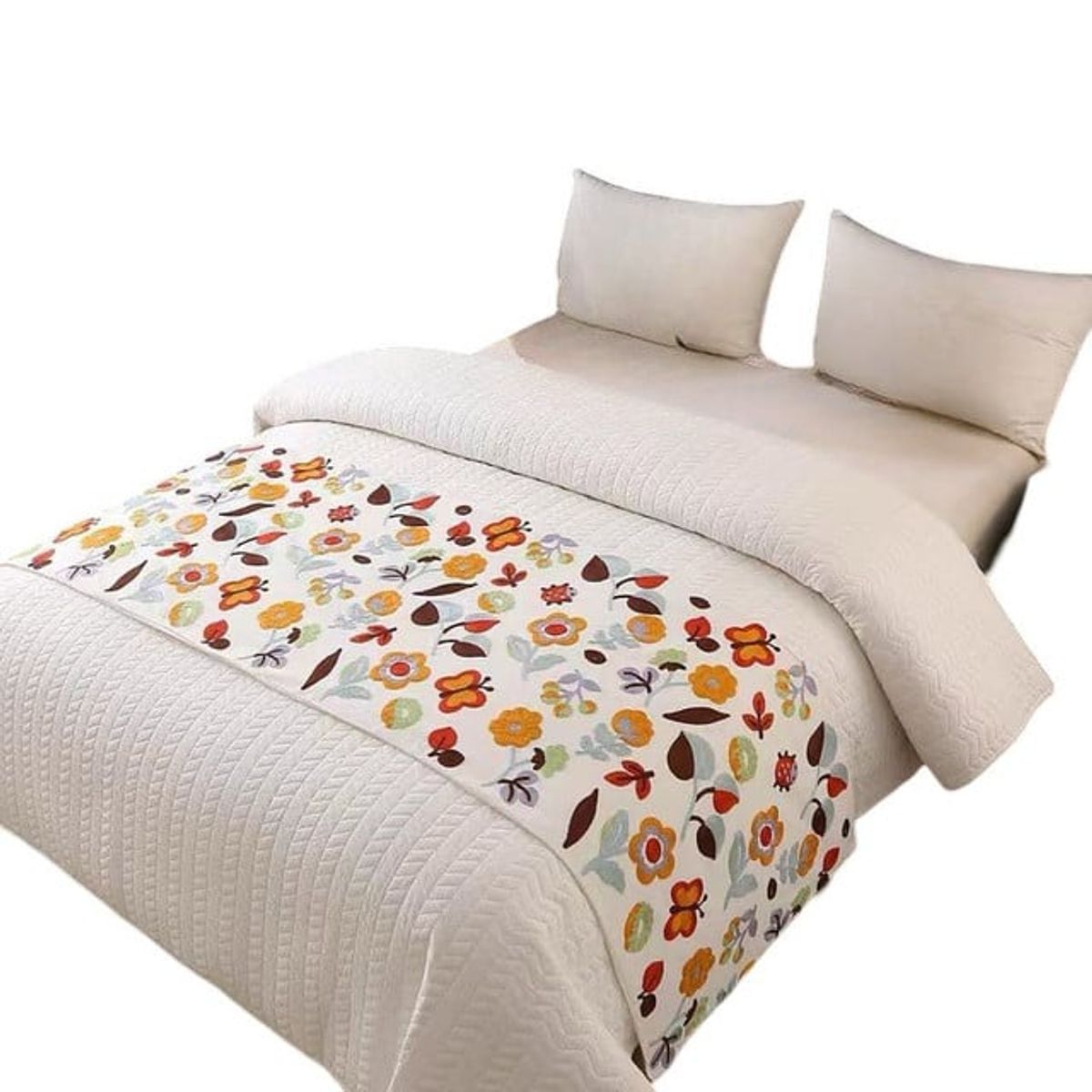 GENERICO - PIECERA DE CAMA BORDADA DECORATIVA 60X200 CM