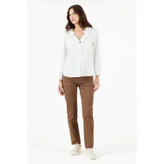 PRIVILEGE - Pantalon skinny cafe moro 346 - Café Oscuro