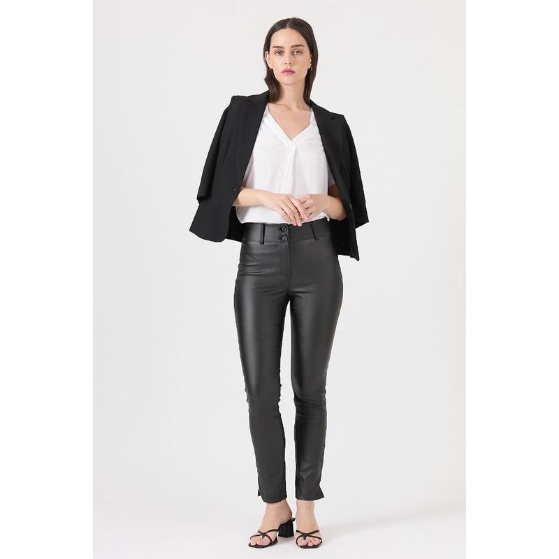 PRIVILEGE - Pantalon de ecocuero skinny negro PRIVILEGE 1429 - Negro