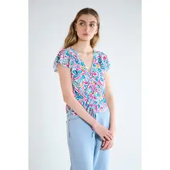 IO - Blusa Manga Corta Calipso Mujer