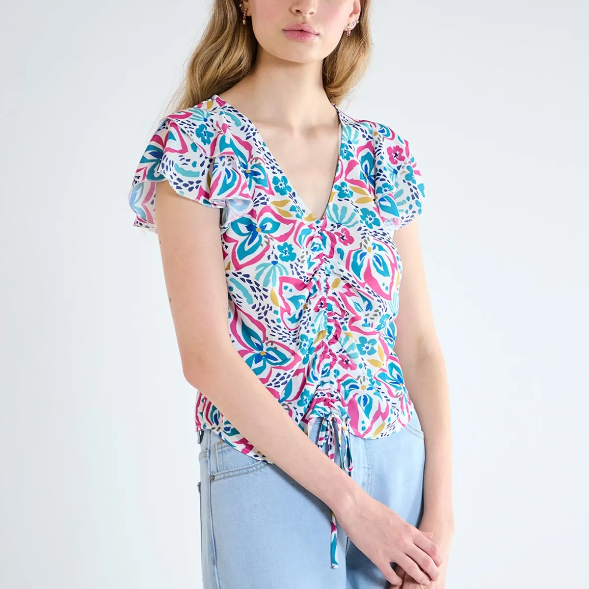 IO - Blusa Manga Corta Calipso Mujer Io