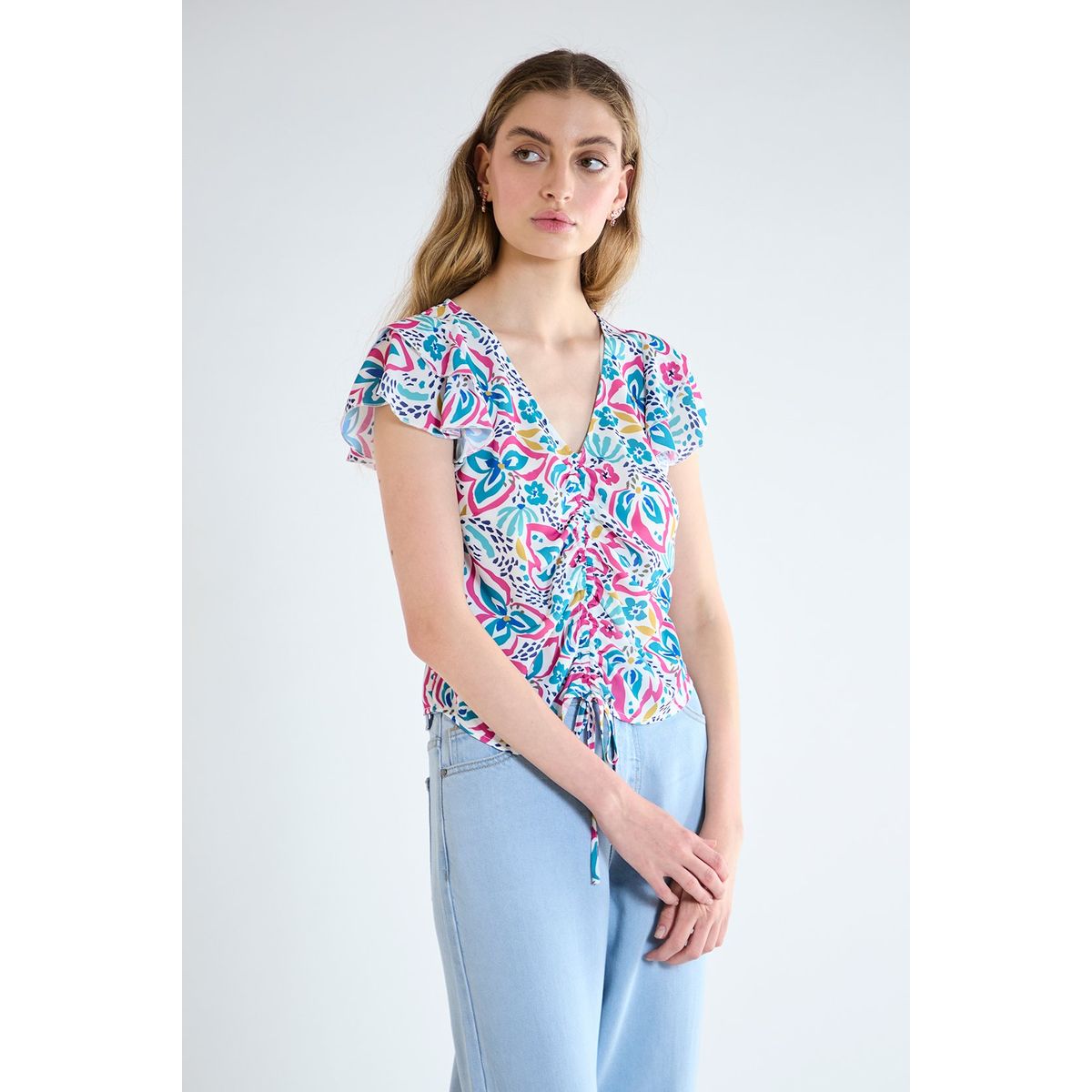 IO - Blusa Manga Corta Calipso Mujer Io