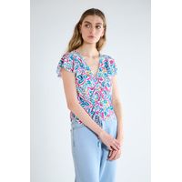Blusa Manga Corta Calipso Mujer