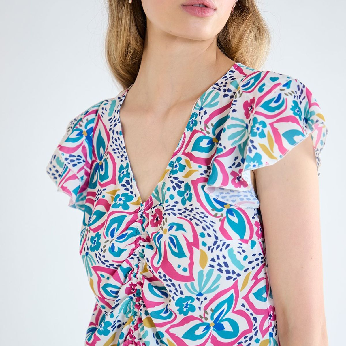 IO - Blusa Manga Corta Calipso Mujer Io