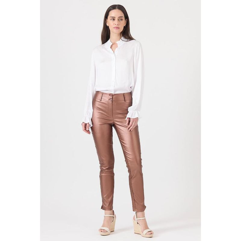PRIVILEGE - Pantalon de ecocuero skinny cobre PRIVILEGE 1110 - Cobre