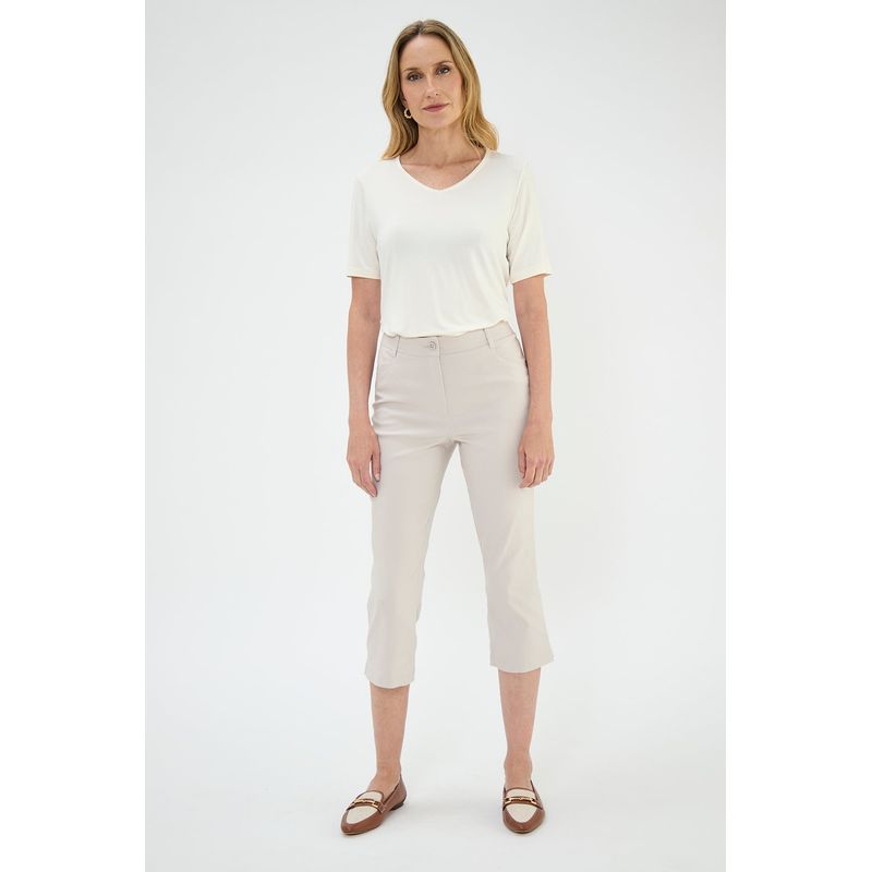 MA GRIFFE - Pantalon Casual Beige Mujer Magriffe