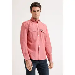PERRY ELLIS - Camisa Hombre Manga Larga Oxford Rosado