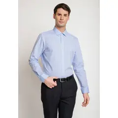 PERRY ELLIS - Camisa Hombre Formal Algodón Jacquard Celeste