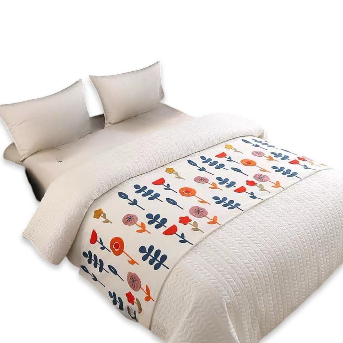 GENERICO - PIECERA DE CAMA BORDADA DECORATIVA 60X200 CM