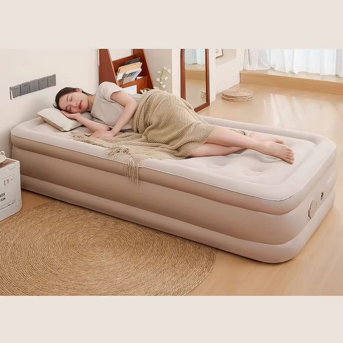 GENERICO - Colchón Inflable Eléctrico Con Bomba INDIVIDUAL 99X190X40