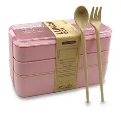 GENERICO - Loncheras Con Toppers Lunch Box Fiambrera 900ml 3 Pisos