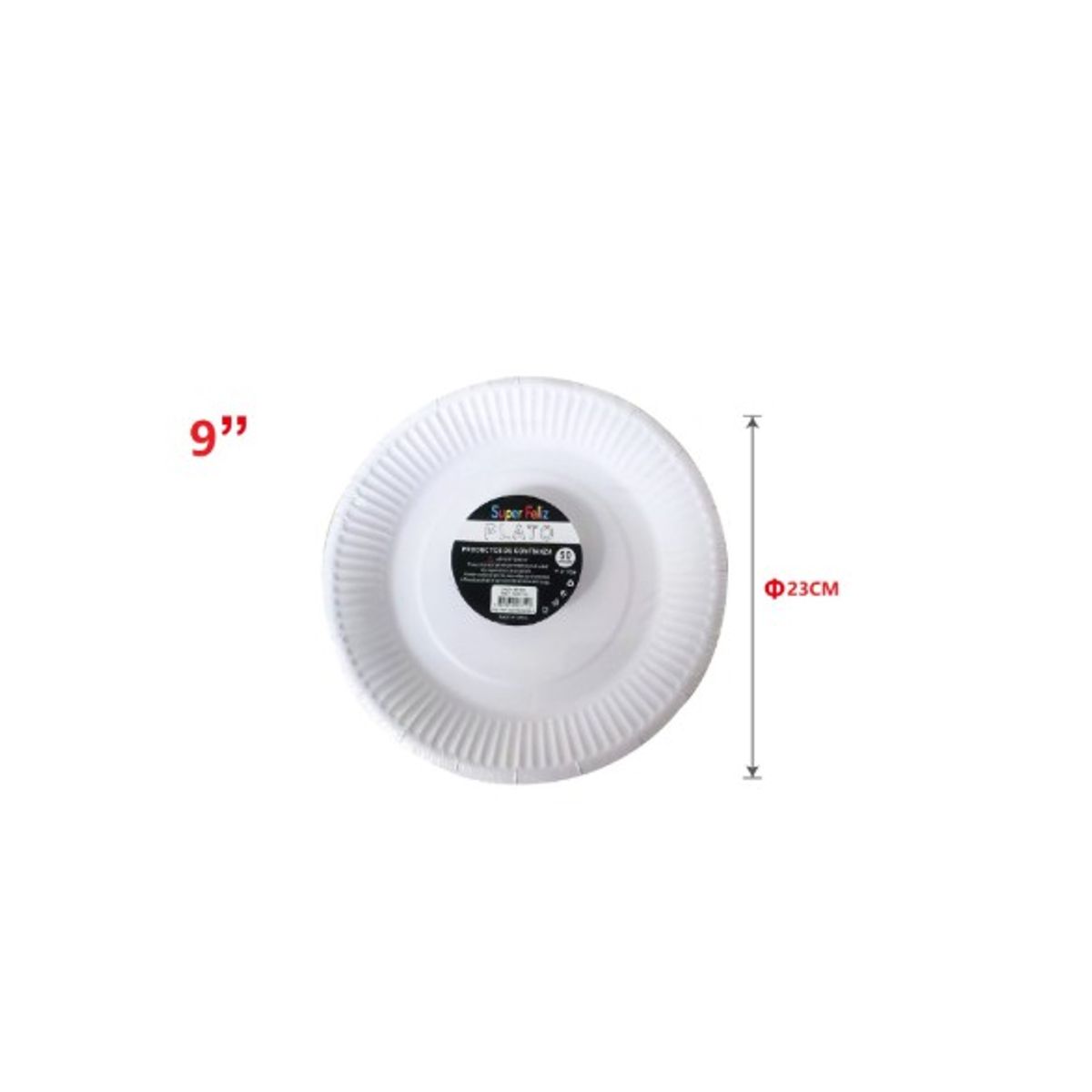 GENERICO - PLATOS PARA FIESTA 22.3CM CM 50 PCS