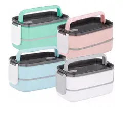 GENERICO - Fiambrera Para Microondas Bento Box Compartimientos 1400 Ml