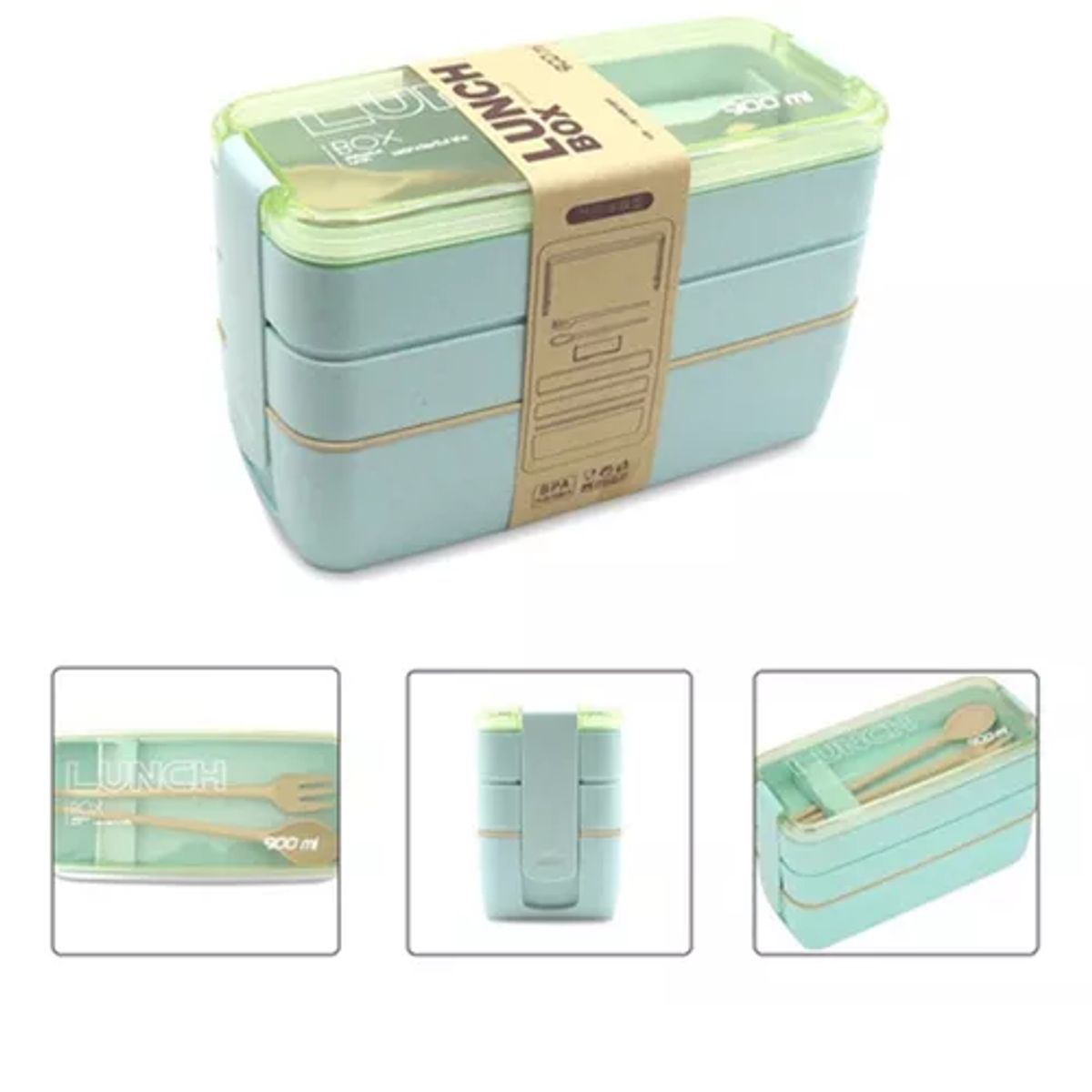 GENERICO - Loncheras Con Toppers Lunch Box Fiambrera 900ml 3 Pisos