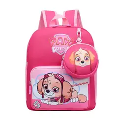 GENERICO - Mochila infantil preescolar shase y skye cachorros monedero