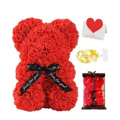 GENERICO - Oso de rosas Rojo con caja de regalo incluida