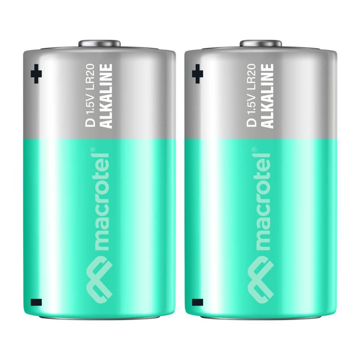 MACROTEL - Pack 2 Pilas Alcalina D 1.5v Macrotel