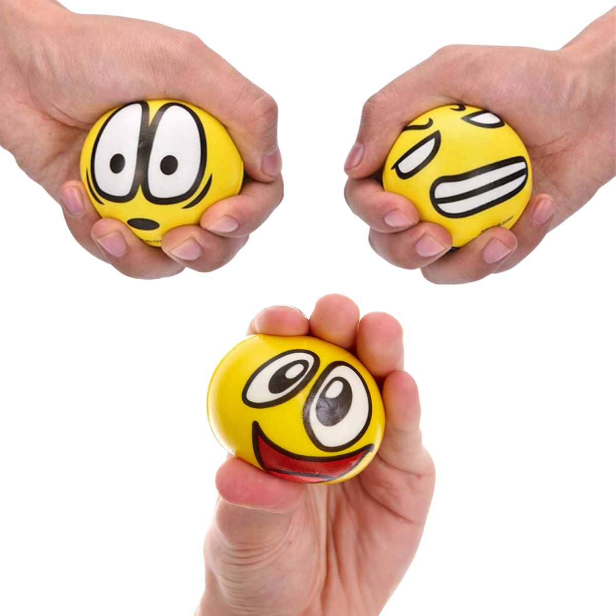 GENERICO - Pack De 3 Pelotas Anti Estrés Relajantes Y Terapia De Mano Emoji