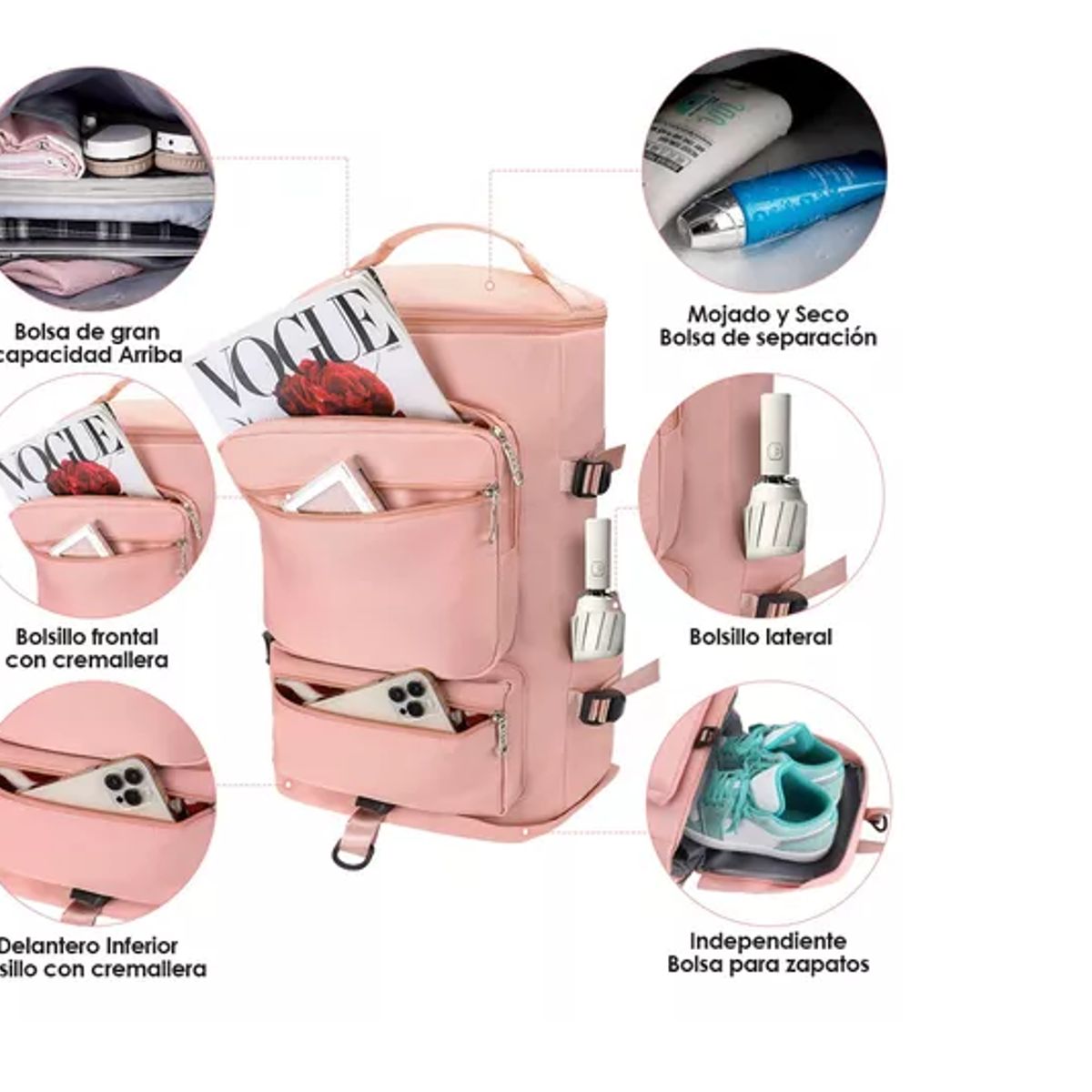 GENERICO - Bolso De Viaje Multiusos Mochila Impermeable Gran Capacidad