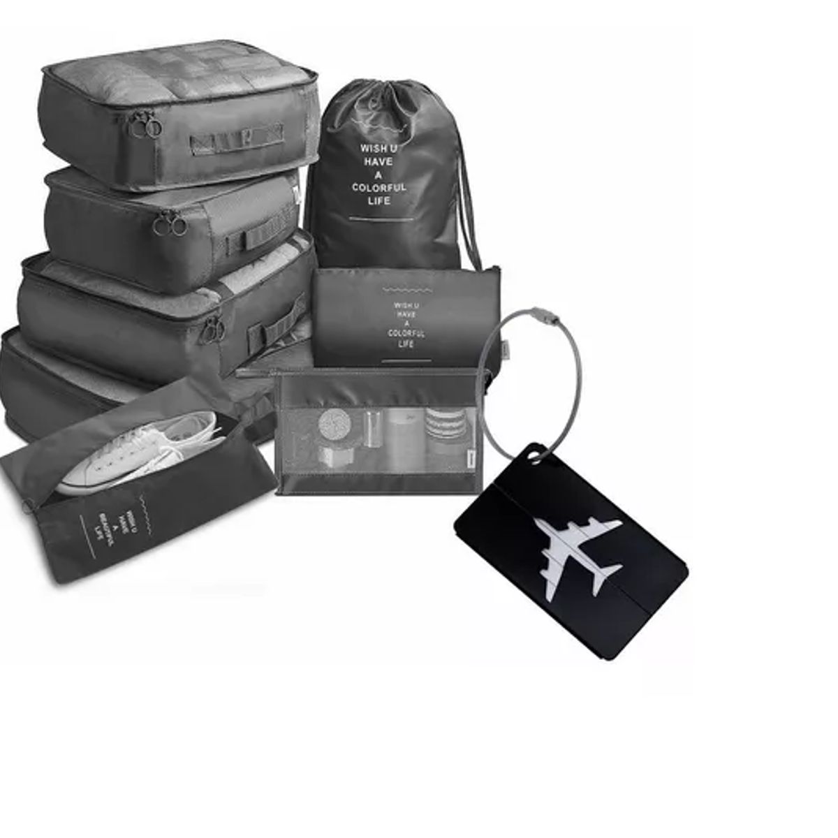GENERICO - Set 9 Bolsas Organizadoras De Maletas Para Viaje Impermeable