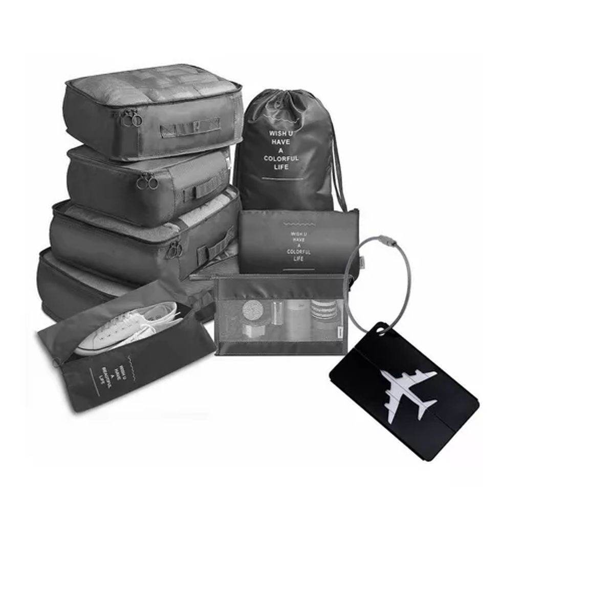 GENERICO - Set 9 Bolsas Organizadoras De Maletas Para Viaje Impermeable