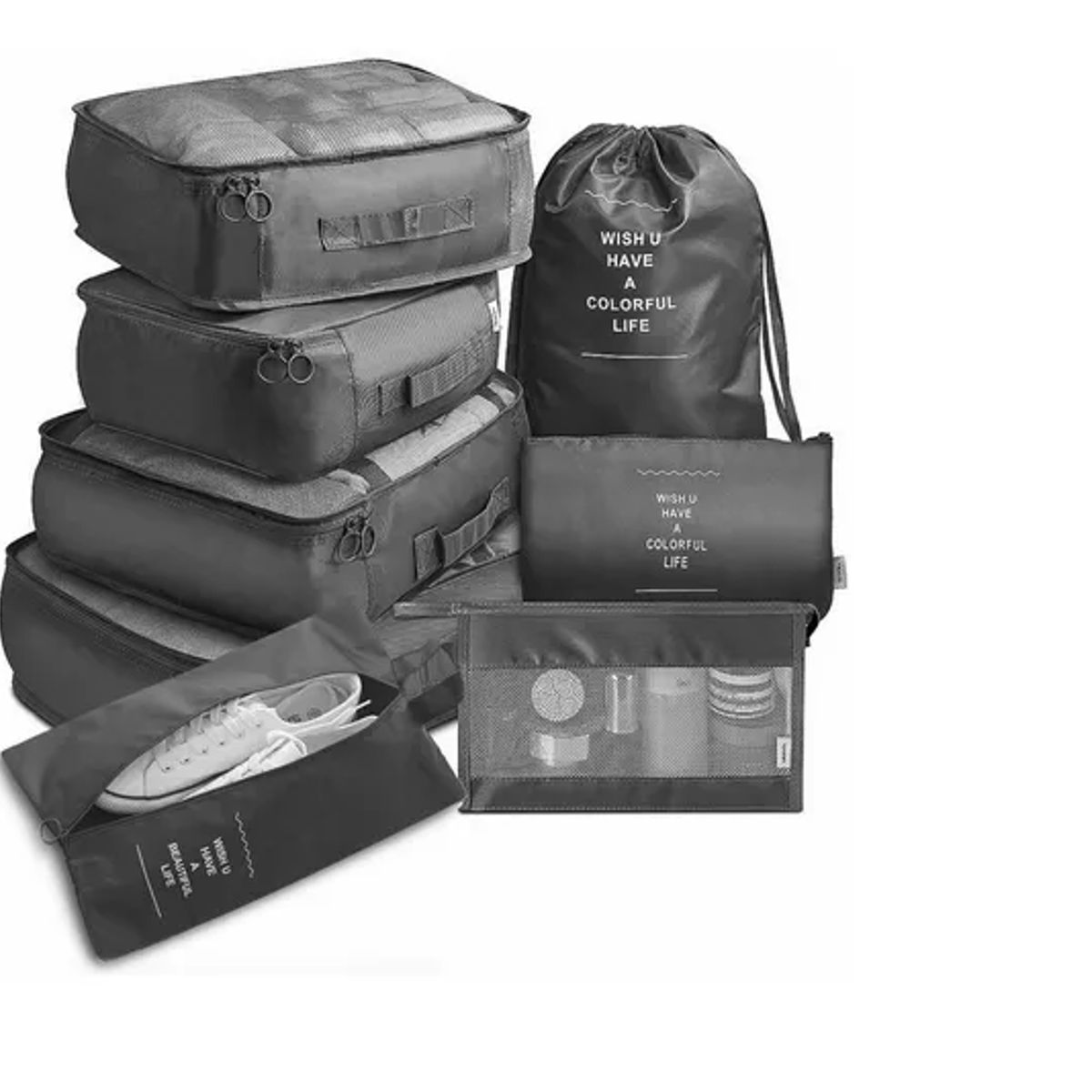 GENERICO - Set 9 Bolsas Organizadoras De Maletas Para Viaje Impermeable