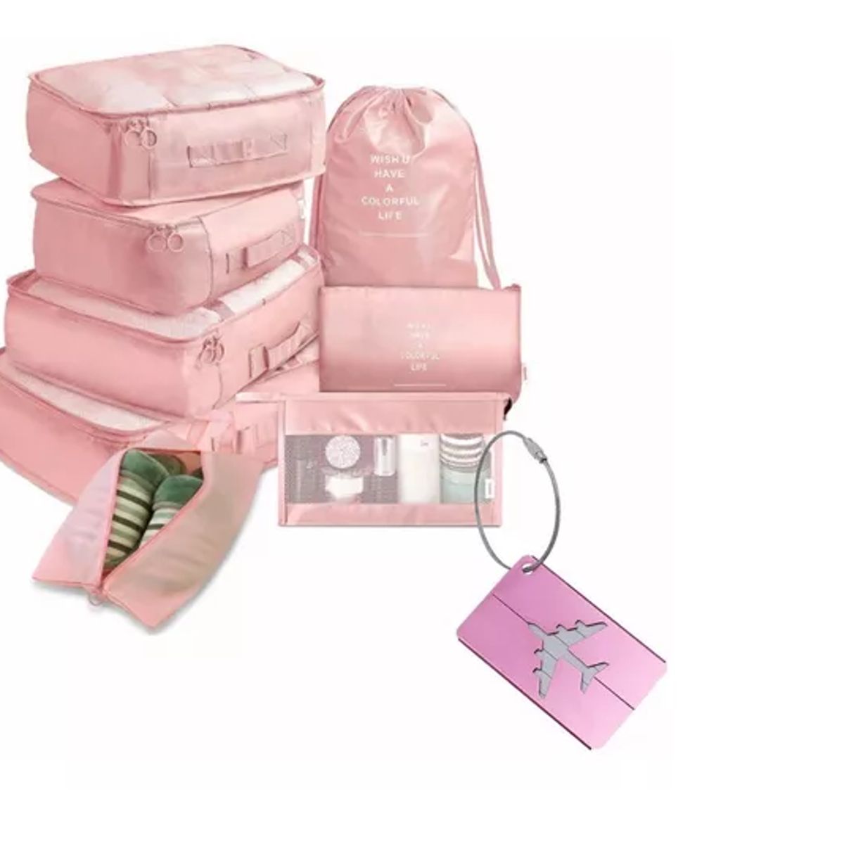 GENERICO - Set 9 Bolsas Organizadoras De Maletas Para Viaje Impermeable