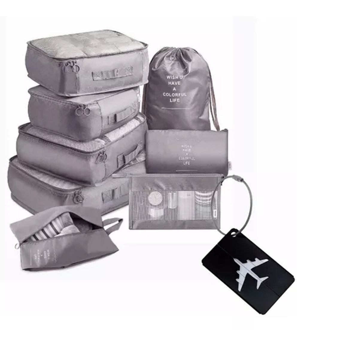 GENERICO - Set 9 Bolsas Organizadoras De Maletas Para Viaje Impermeable