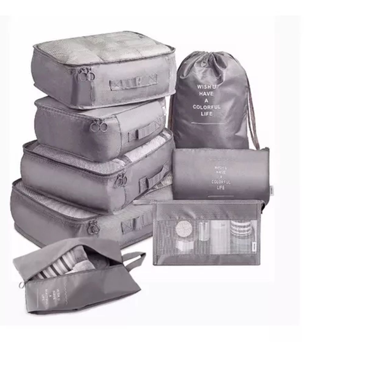 GENERICO - Set 9 Bolsas Organizadoras De Maletas Para Viaje Impermeable