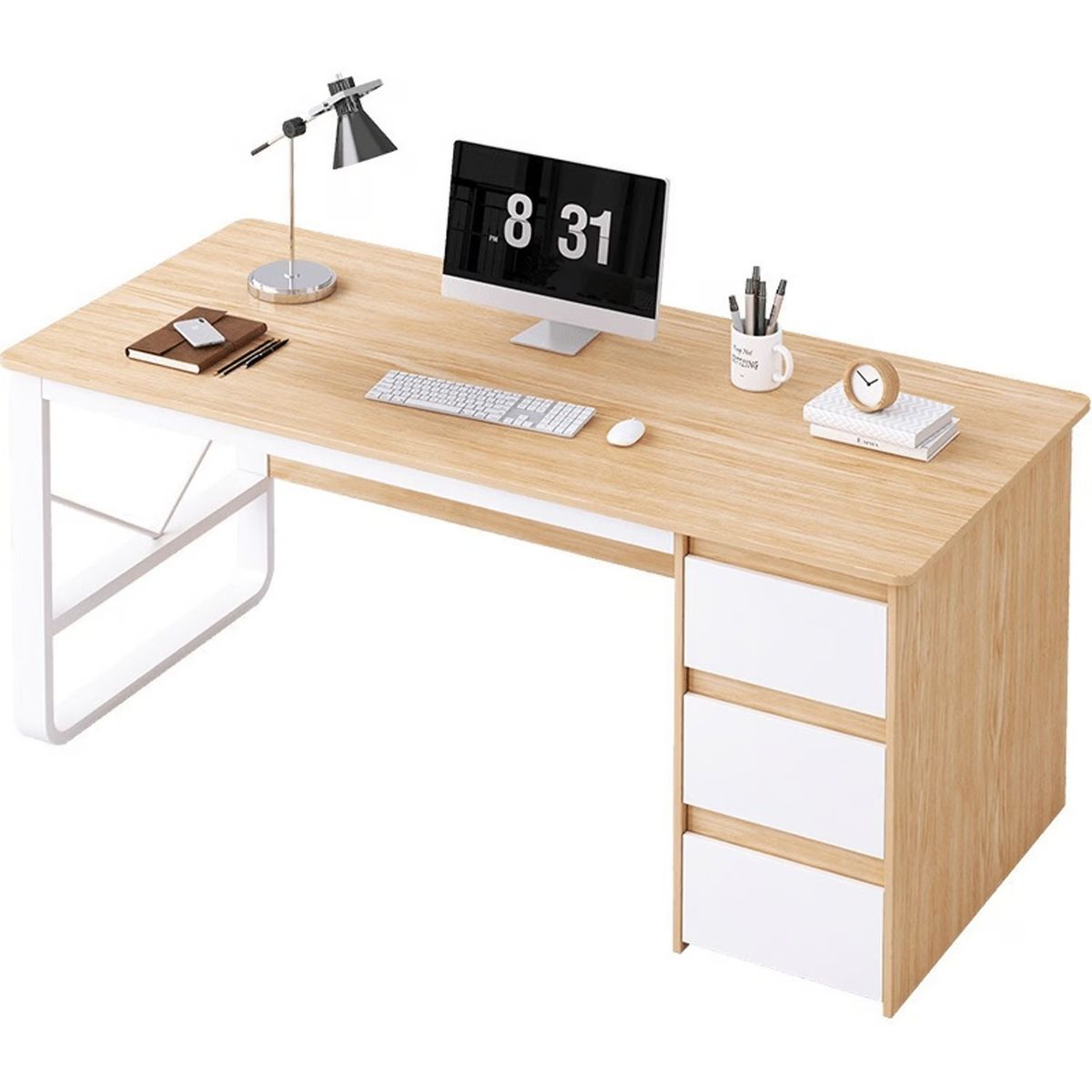 Escritorio Oficina Madera Con Cajones100×77×48, marca YOMYM - Foto Principal