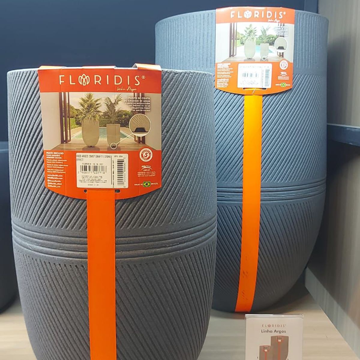 FLORIDIS - MACETERO FLORIDIS GRAFITO ARGOS 71CM ALTO CON PLATO