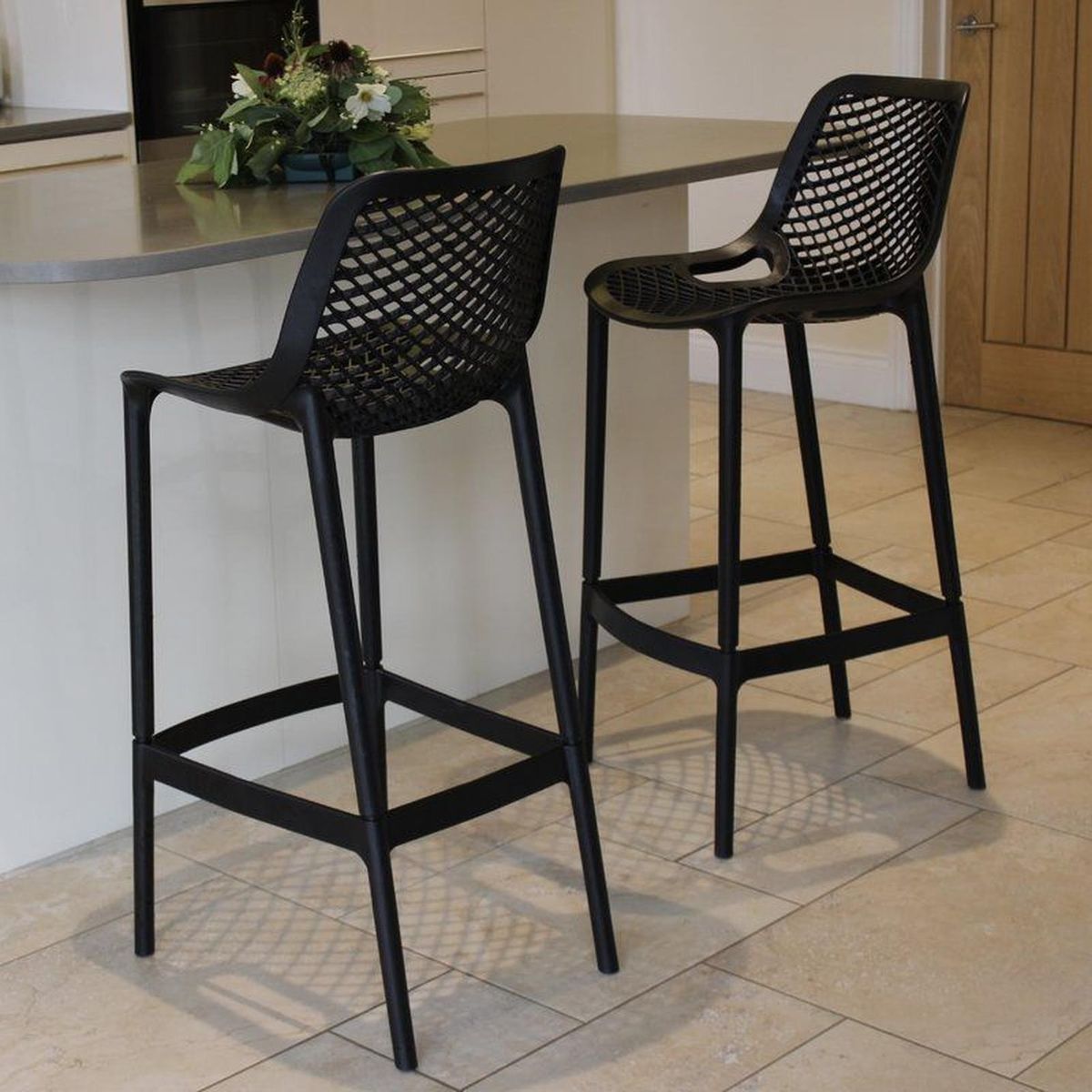 PANDALINO - Pack 4 Taburetes Bardo para Exterior 75 cm- Diseño Moderno-Resistente