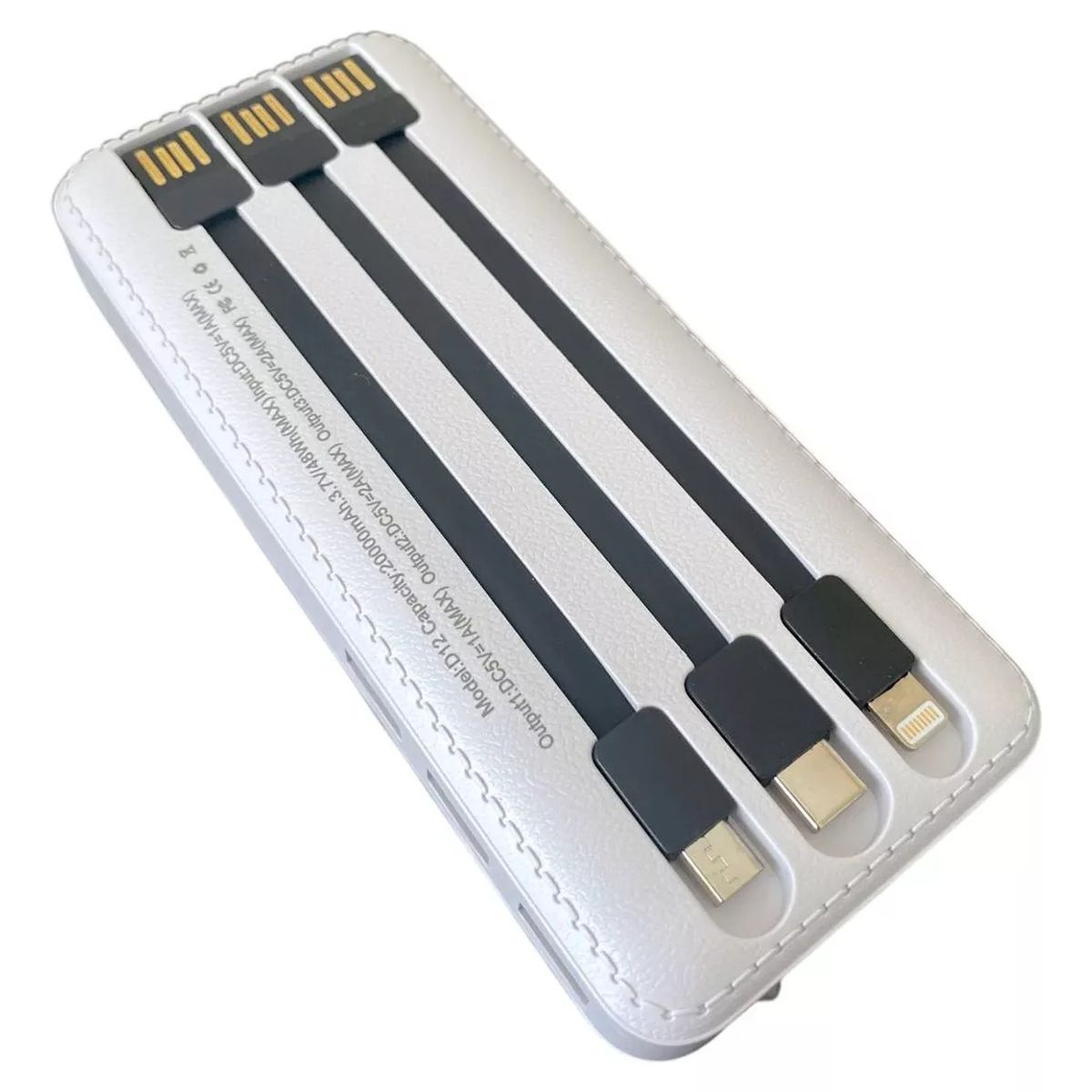 GENERICO - Bateria De Emergencia Power Bank 20.000 Mah 3 Lineas Blanco