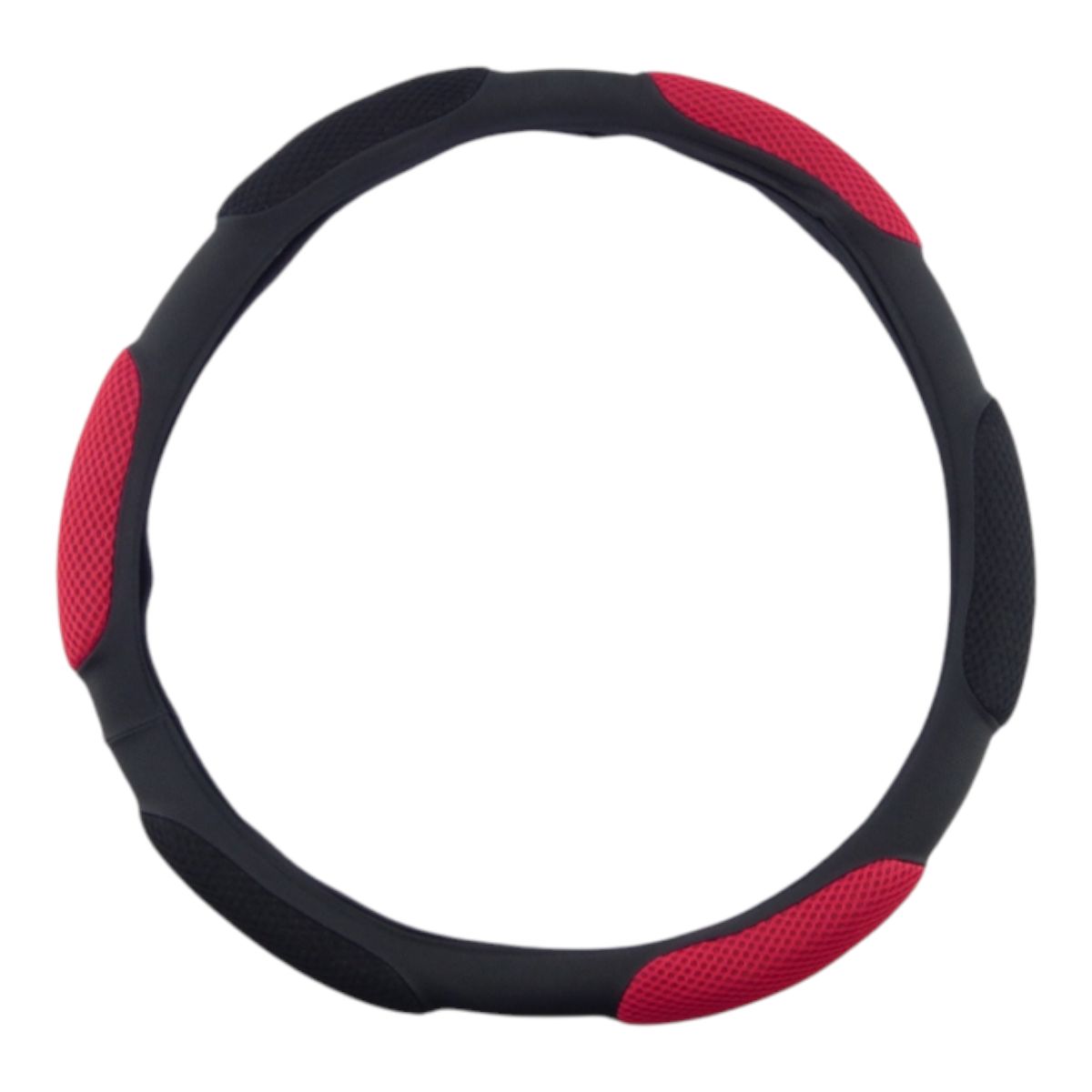 GENERICO - Cubre Volante De Cuero Tela Para Camion De 47Cm rojo negro