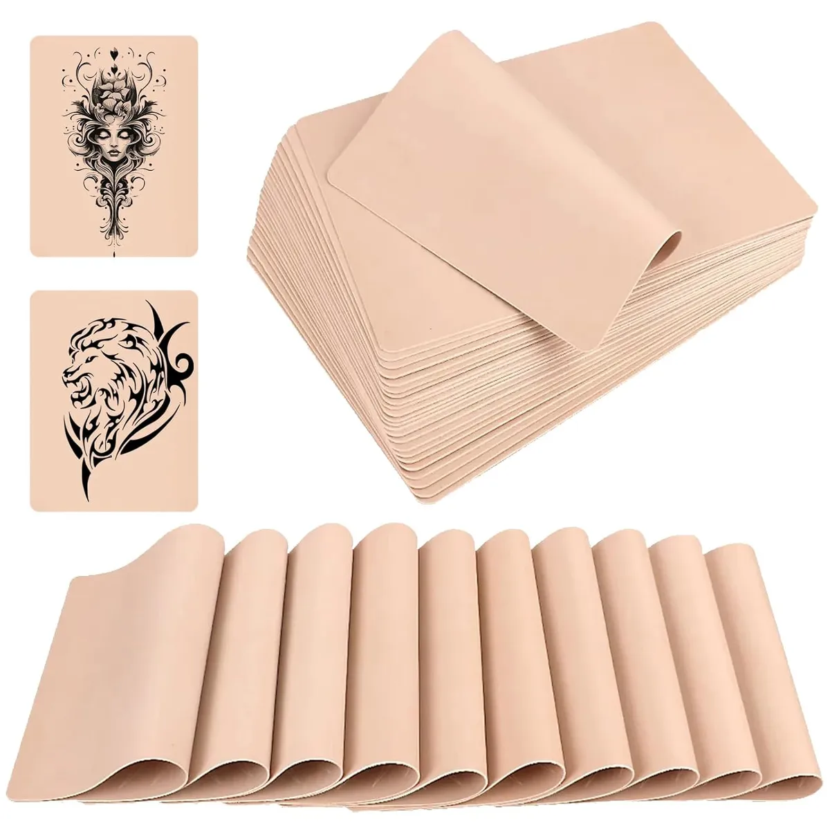 KUANGYE - Pack 10 Piel Sintetica Tattoo Piel De Practica Tatuaje 1mm