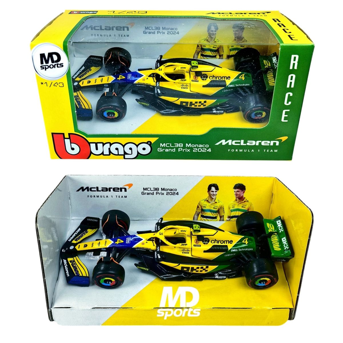 BBURAGO - Auto F1 Mclaren Mcl38 Senna Livery 2024 #4 Norris Esc 1:43