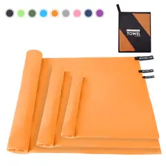 ZSPK - Toalla De Microfibra Set 3pcs Secado Rápido Deporte Baño Viaje Naranja