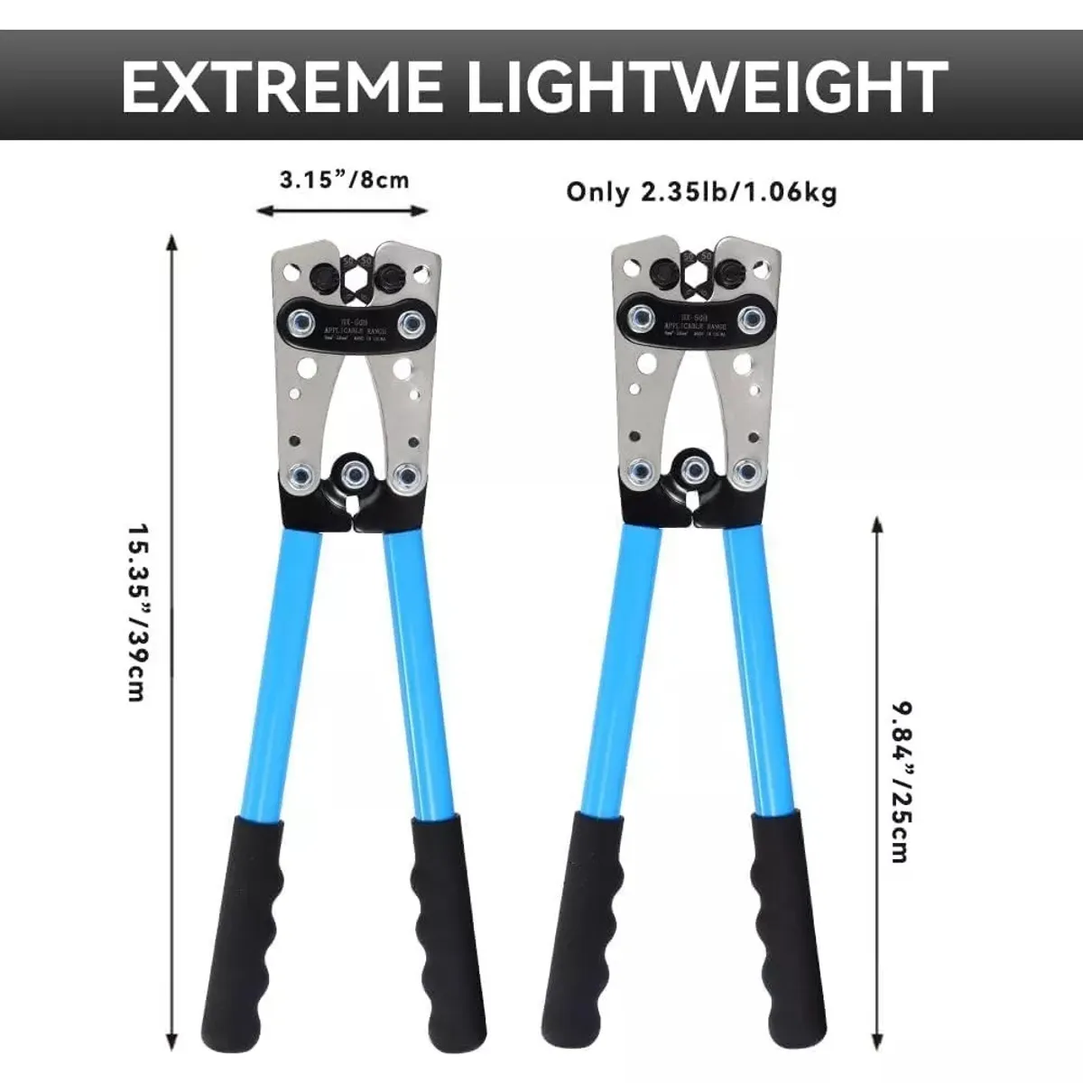 KUANGYE - Crimpeadora Set Alicate Prensa Trinquete + 60 Terminal Cobre