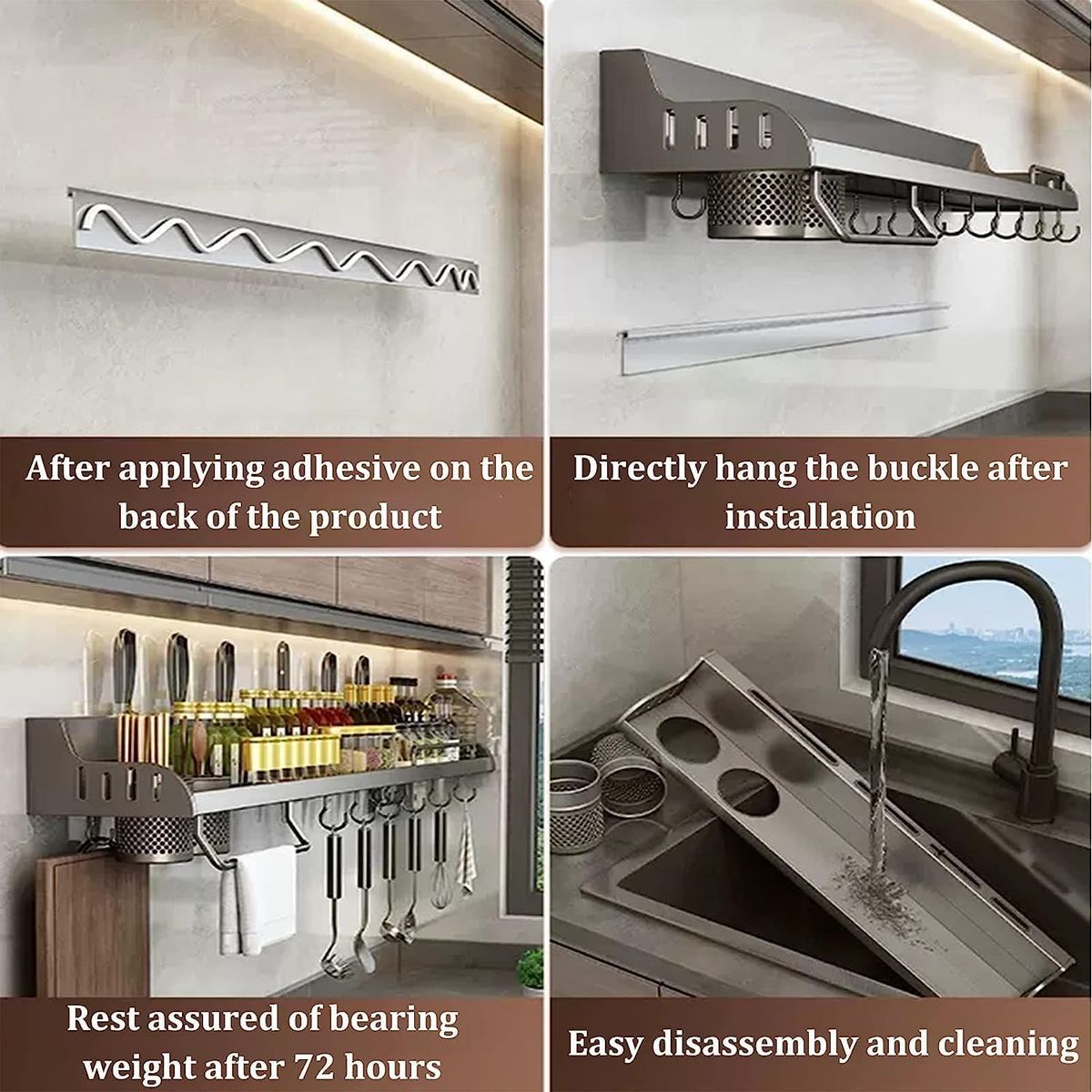 KUANGYE - Repisa Rack Organizador Cocina Escurridor Estante Hogar