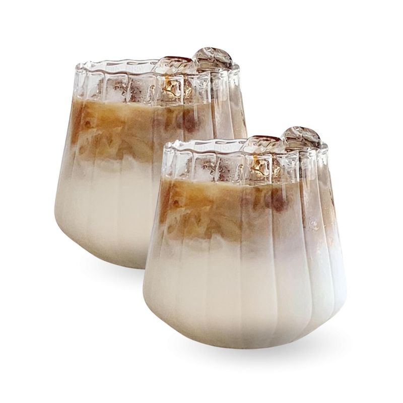 SANTU HOME & DECO - Set 2 Vasos Vidrio Acanalado 350ml