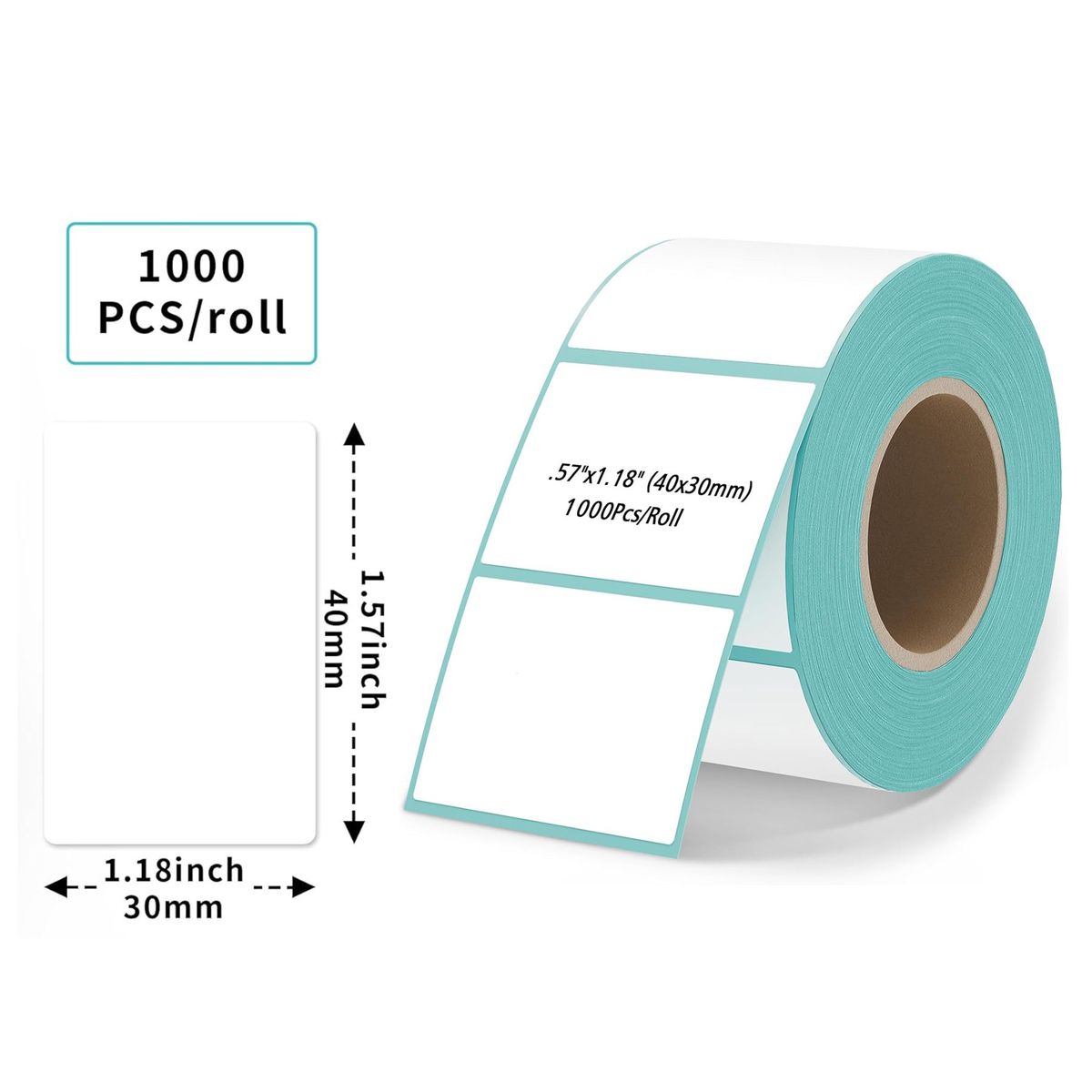 KUANGYE - 5 Rollo Etiqueta Térmica 40x30 - 1000 Etiquetas