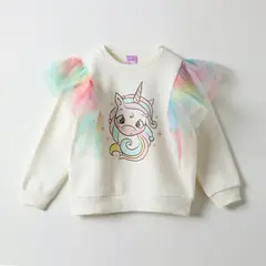 DISNEY - Poleron Niña Vuelitos Blanco Unicornio