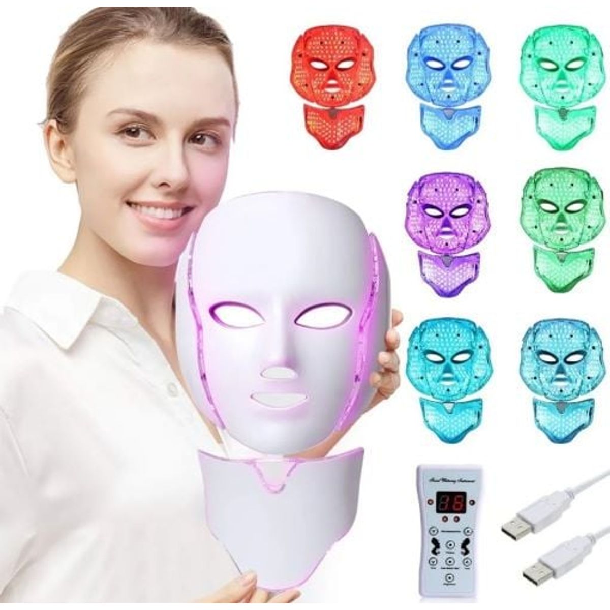 GENERICO - Mascara Led Facial Fototerapia Rejuvenecimiento