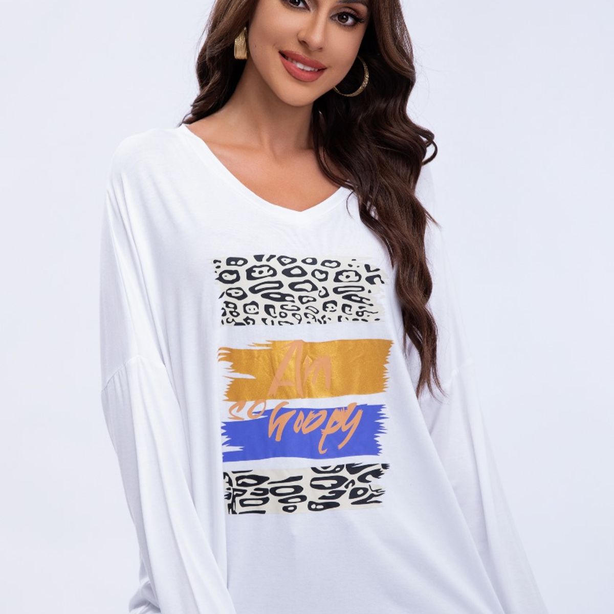 LIKE SHOP - Blusa Polera Mujer Algodon Manga Larga Oversize Diseños 3306