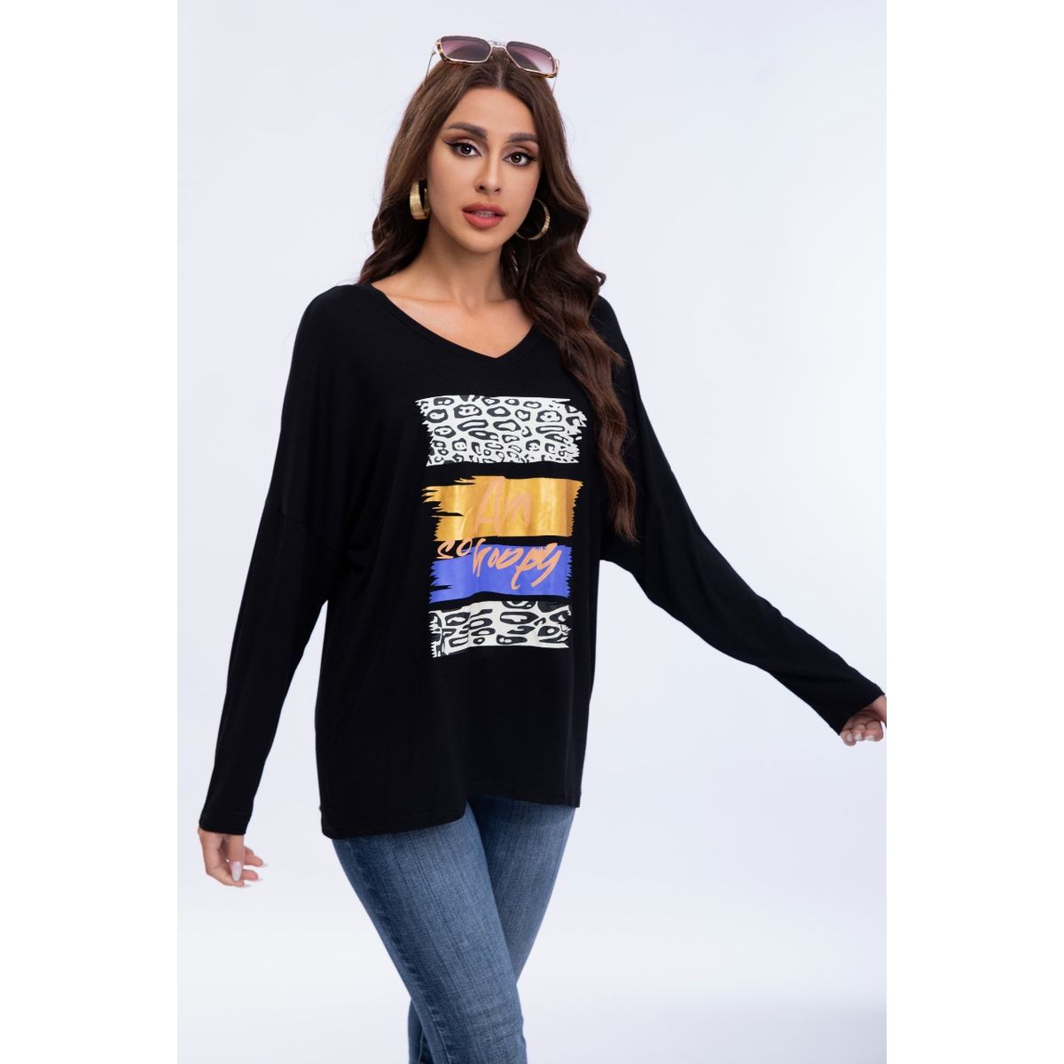 LIKE SHOP - Blusa Polera Mujer Algodon Manga Larga Oversize Diseños 3306