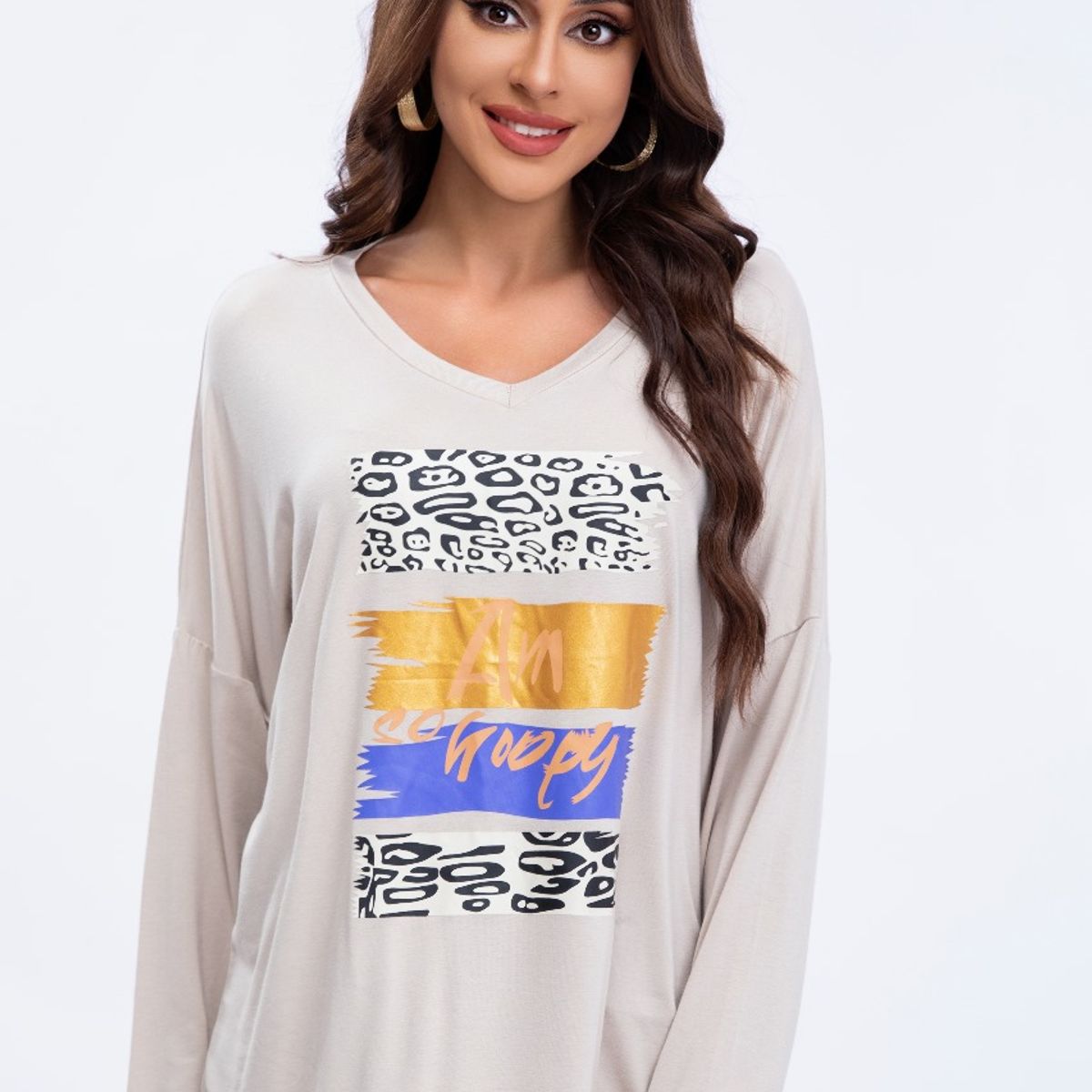 LIKE SHOP - Blusa Polera Mujer Algodon Manga Larga Oversize Diseños 3306