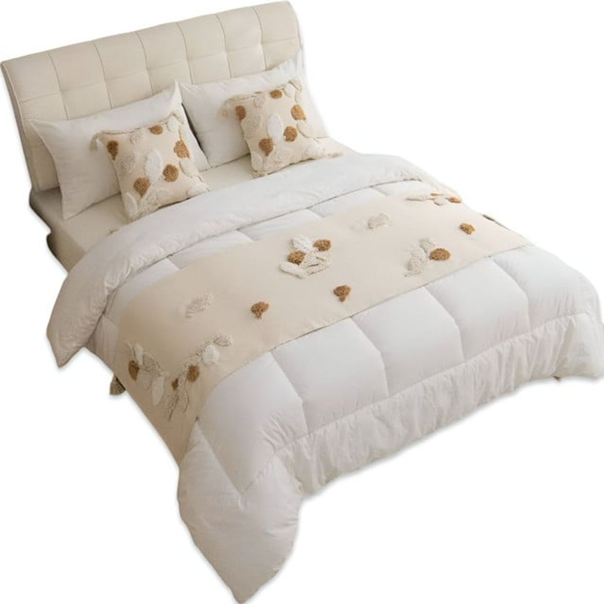 GENERICO - JUEGO DE PIECERA MAS FUNDAS DE COJINES ESTILO BOHO