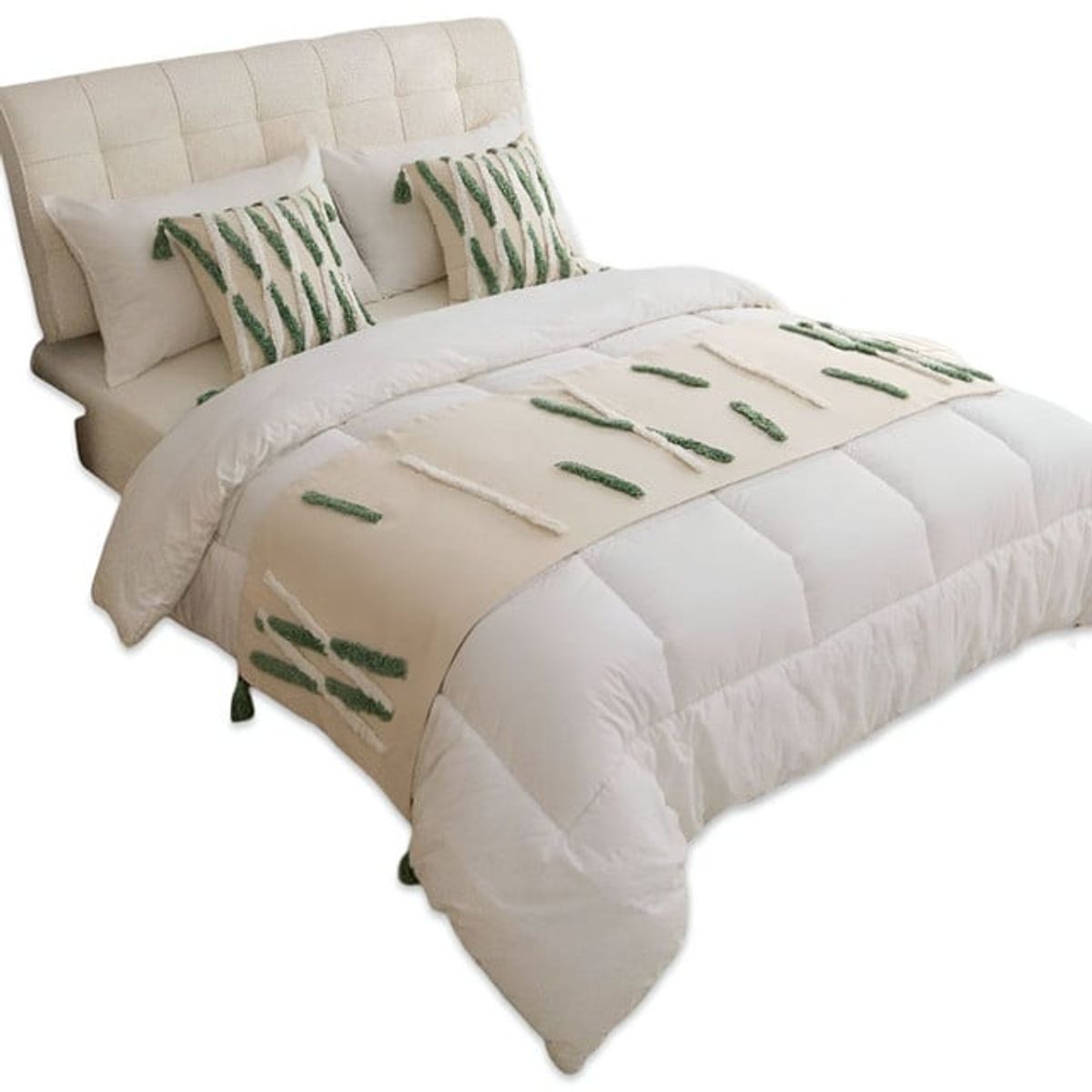 GENERICO - JUEGO DE PIECERA MAS FUNDAS DE COJINES ESTILO BOHO