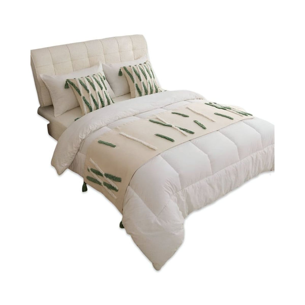 GENERICO - JUEGO DE PIECERA MAS FUNDAS DE COJINES ESTILO BOHO