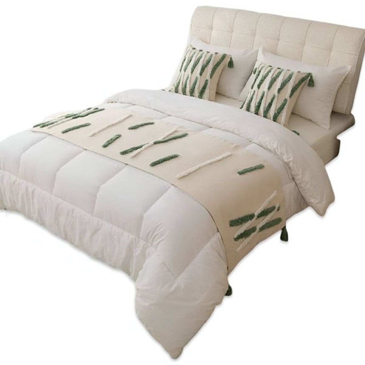 GENERICO - JUEGO DE PIECERA MAS FUNDAS DE COJINES ESTILO BOHO